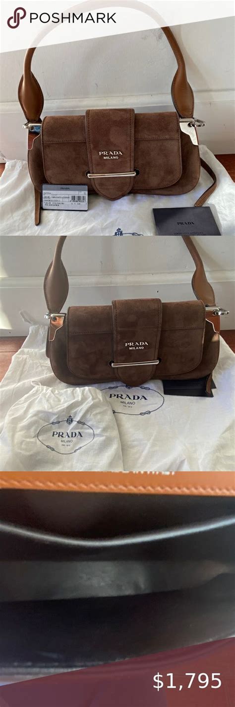 Sidonie handbag Prada Brown in Suede 